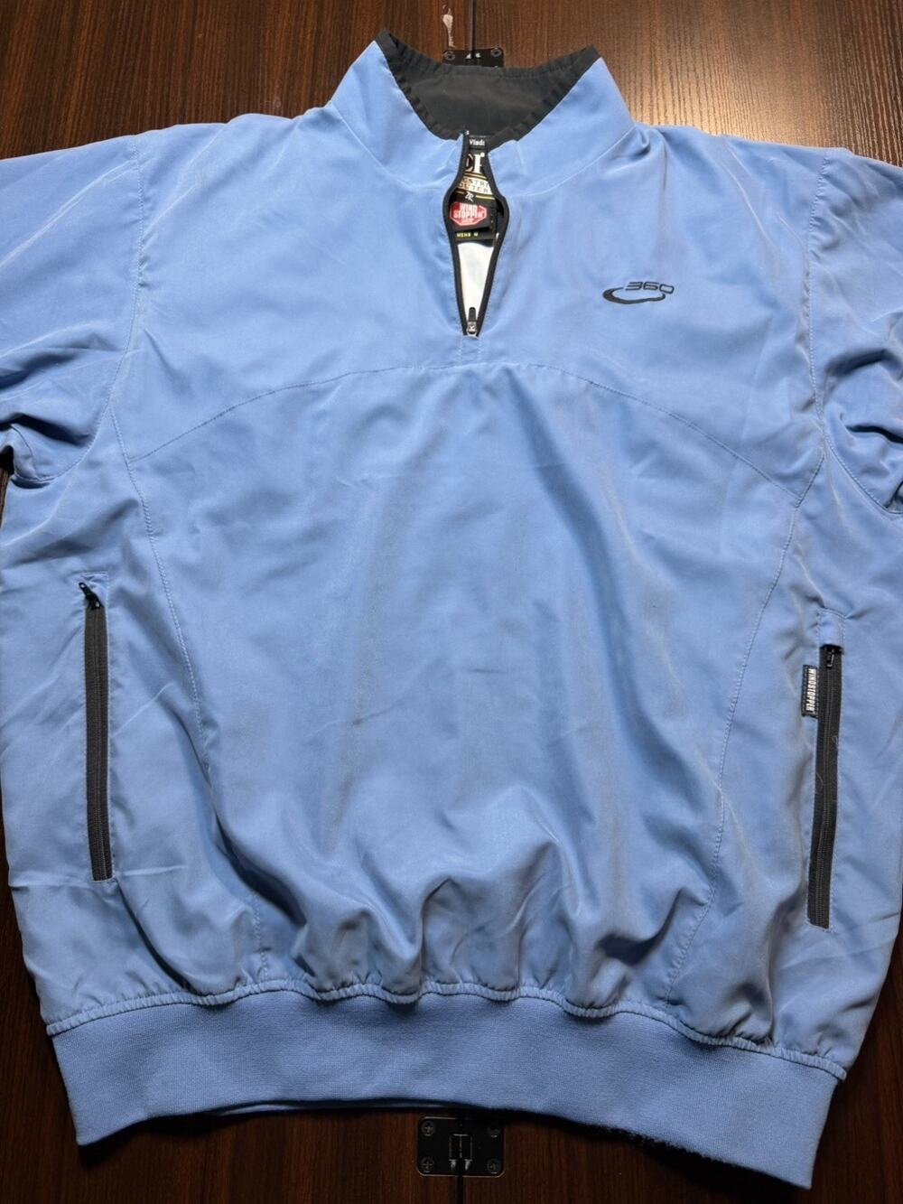 Zero Restriction M3 Windshirt Men Medium shirt Windbreaker Blue Quarter Zip EUC